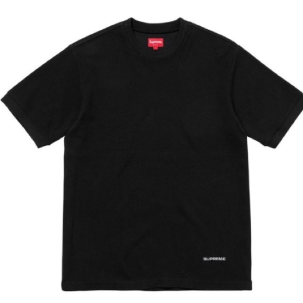 Supreme Waffle Ringer Tee Shirt Large New Black